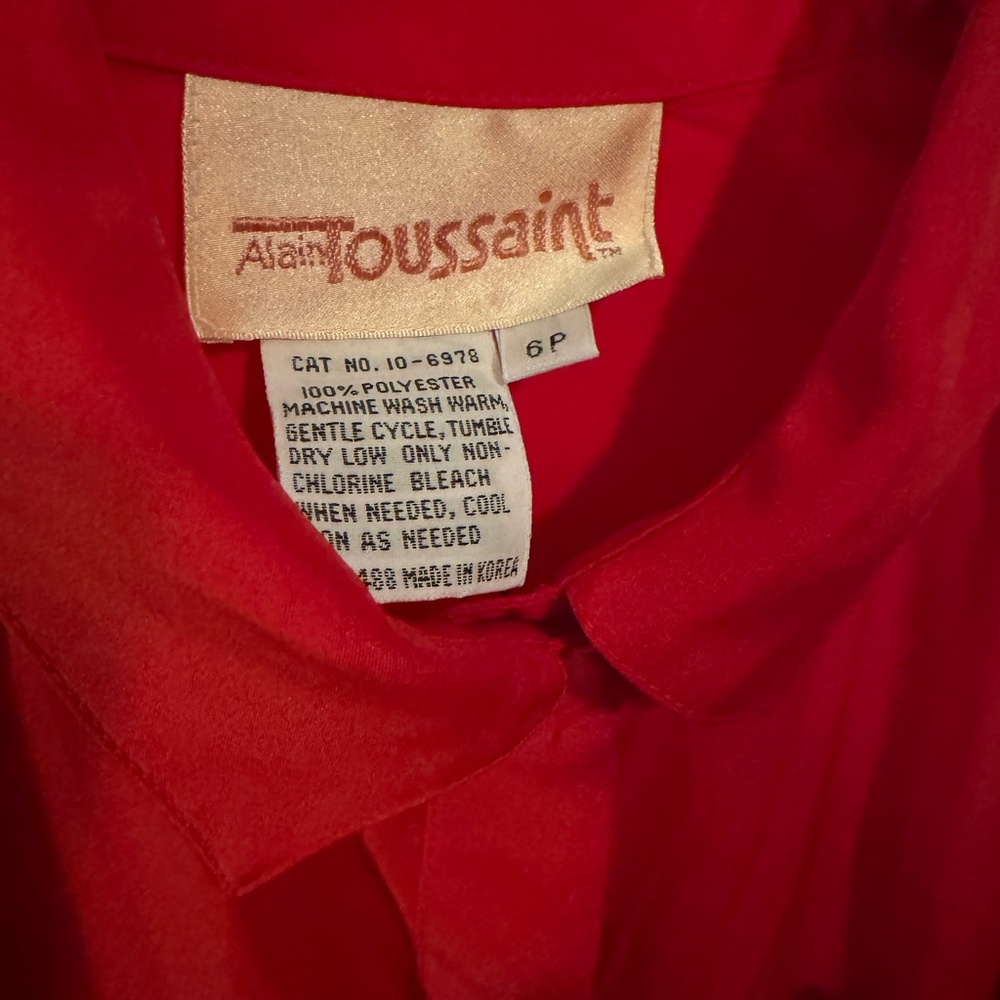 VTG Red Collared Dress - Picture 2 of 4